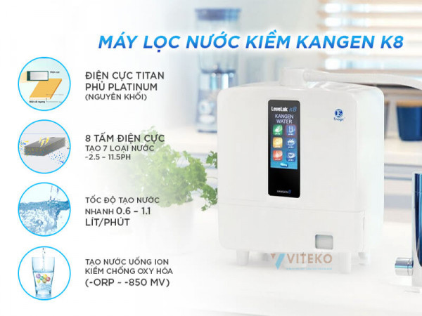 MÁY LỌC NƯỚC ION KIỀM KANGEN LEVELUK K8